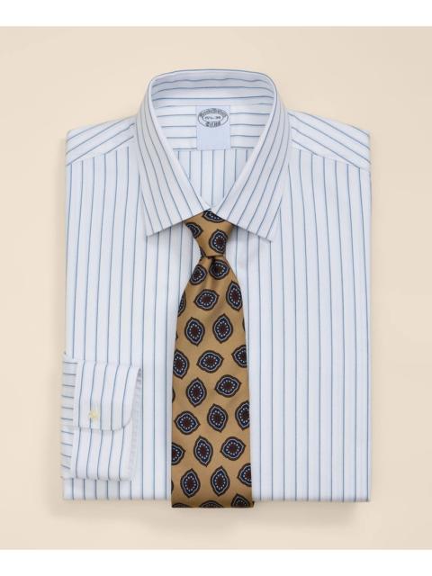 Brooks Brothers Supima® Cotton Non-Iron Herringbone Ainsley Collar Striped Dress Shirt