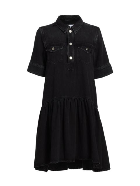 GANNI Women's Denim Mini-Shirtdress - Black Washed