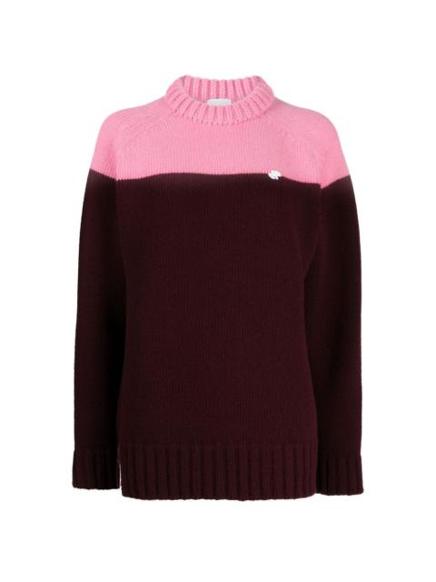 two-tone knitted jumper