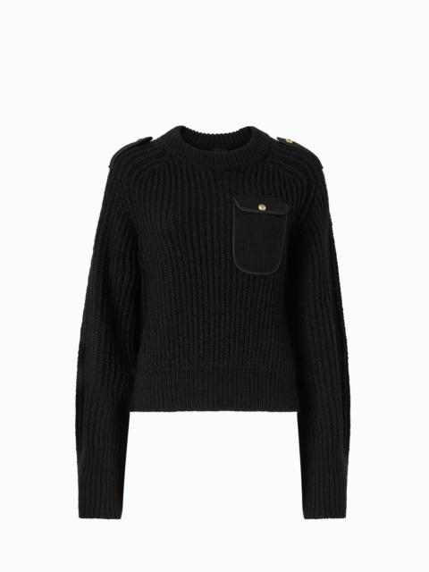 PINKO RIBBED SWEATER WITH SMALL POCKET