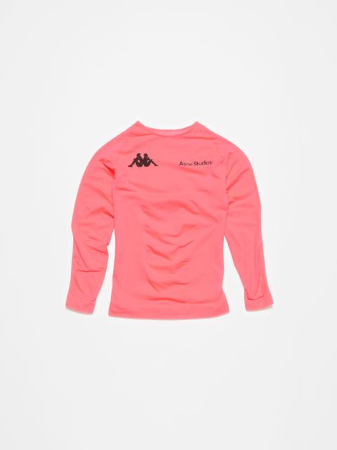 Acne Studios Long sleeve logo t-shirt - Acne Studios x Kappa - Neon Pink