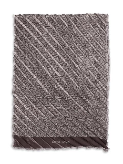 GIORGIO ARMANI Men's Geometric Reversible Silk Scarf - Chocolate