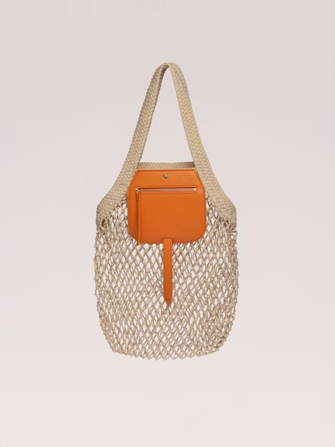 Nanushka RUBA - Cotton mesh shopping tote - Orange/Creme