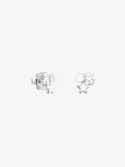 TOUS Nocturne Silver Earrings with Pearl