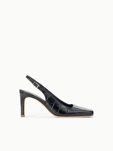 STAUD STAUD LUCIE SLINGBACK PUMP BLACK CROCO