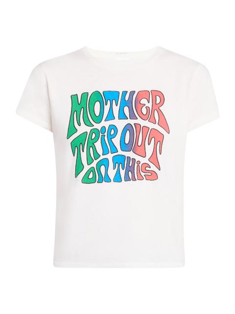 MOTHER Women's The Lil Goodie Graphic T-Shirt - White Pattern