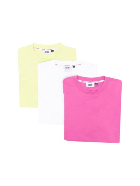 logo-print T-shirt three-pack