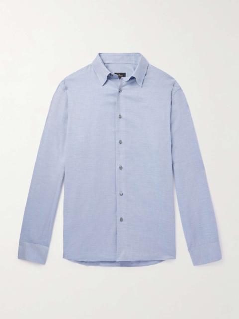Brioni Brushed Cotton and Cashmere-Blend Twill Shirt