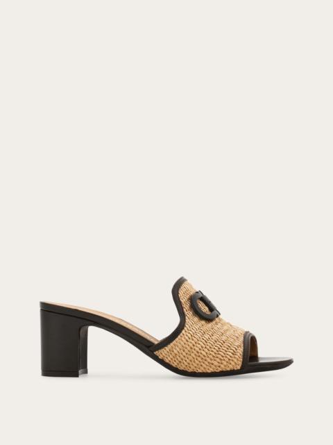 FERRAGAMO Gancini ornament mid-heel slide
