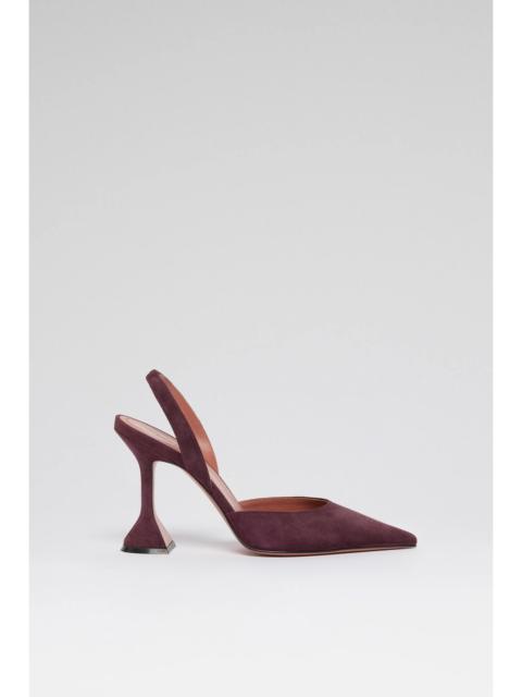 Amina Muaddi HOLLI SLING 95 MERLOT SUEDE