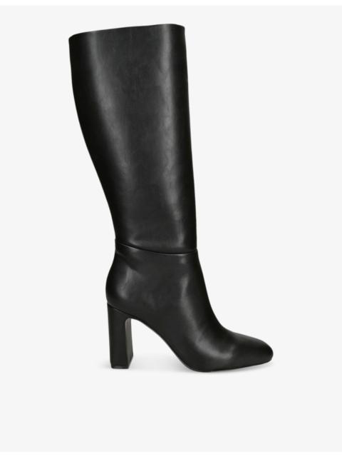 STEVE MADDEN Speedway block-heel leather knee-high boots