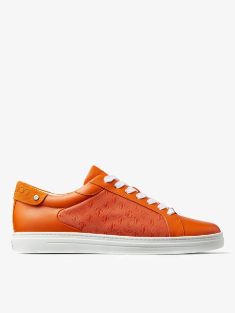 JIMMY CHOO Rome/M
Amber Orange JC Monogram Pattern and Leather Low-Top Trainers