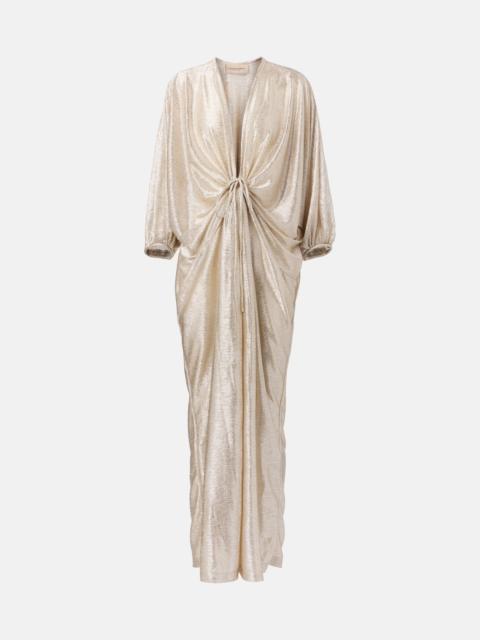 ADRIANA DEGREAS Gathered lamé kaftan