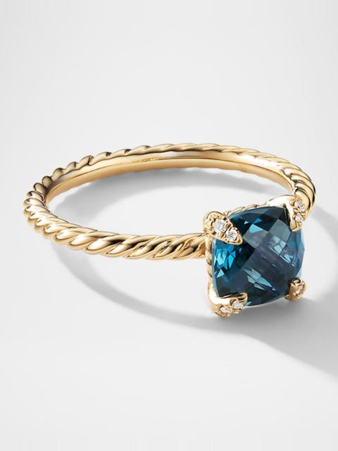 DAVID YURMAN Petite Chatelaine Pave Ring in 18K Gold with Garnet