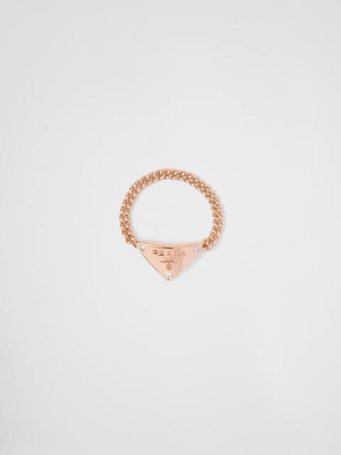 Prada Eternal Gold chain ring in pink gold with diamonds