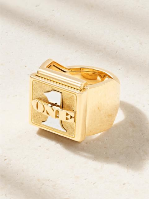 MARIE LICHTENBERG Buck Small 18-karat Yellow And White Gold Ring