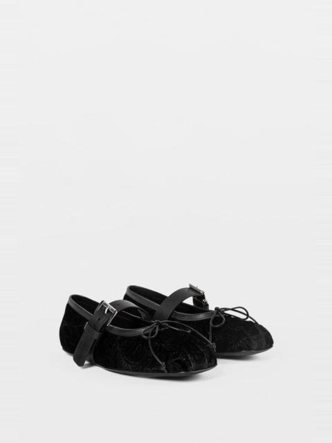 Ann Demeulemeester Zoey Velvet Ballerinas