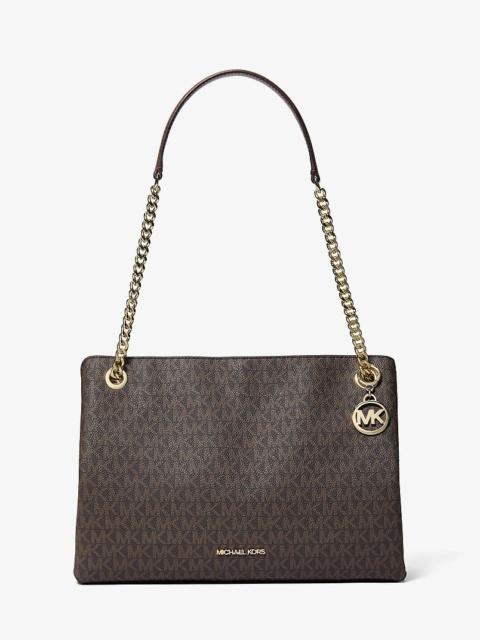 MICHAEL KORS Christina Medium Signature Logo Messenger Bag