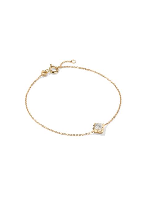 KENDRA SCOTT 0.45 ct Lab Grown White Diamond Dira Princess 14k Yellow Gold Delicate Chain Bracelet