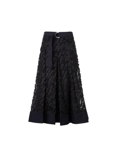 3.1 Phillip Lim Textured Organza Belted Midi Skirt