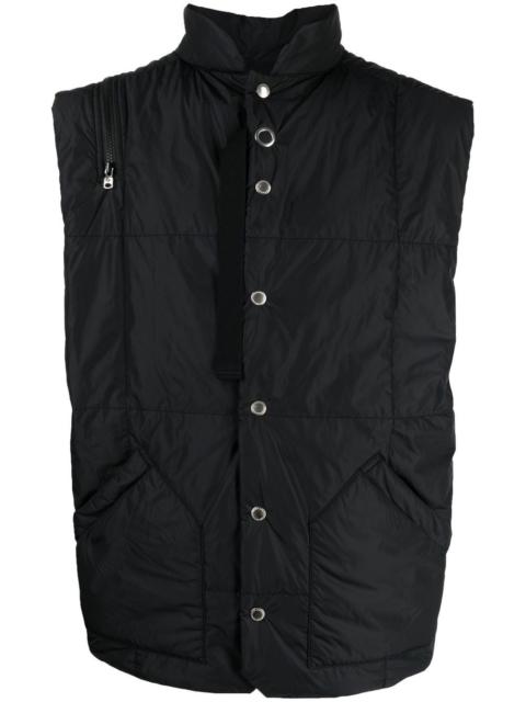 padded high neck gilet