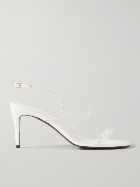 KHAITE Loop Bead-embellished Leather Sandals