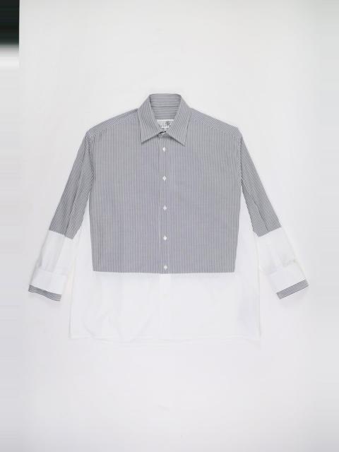 MM6 Maison Margiela Long-Sleeved Shirt - Blue/White Stripe