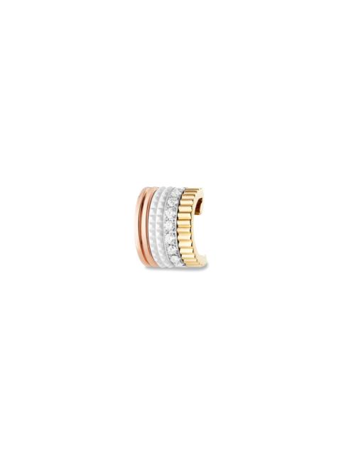 Boucheron Women's Quatre White Edition Tri-Tone 18K Gold, 0.14 TCW Diamond & HyCeram Single Ear Cuff - Yellow