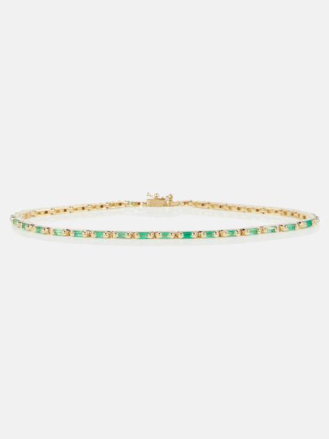 SUZANNE KALAN 18kt gold tennis bracelet with emeralds