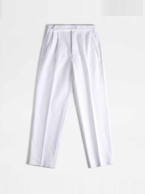 Tod's PANTS IN STRETCH COTTON - WHITE