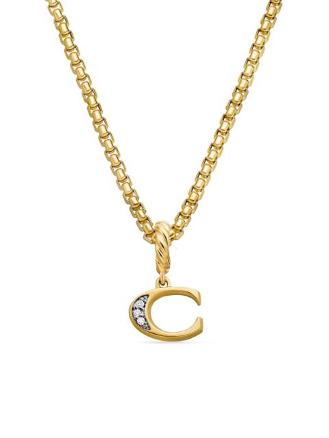 DAVID YURMAN Women's Pavé Initial Pendant in 18K Yellow Gold - Initial C