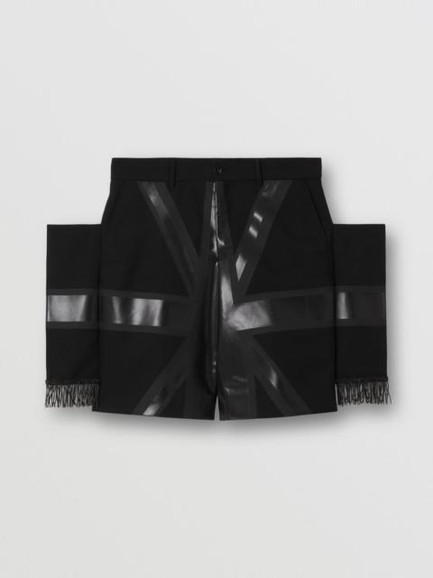 Burberry Flag Print Grain de Poudre Wool Tailored Shorts