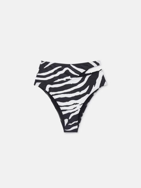 Stella McCartney Zebra Print Cut-Out High-Waisted Bikini Briefs
