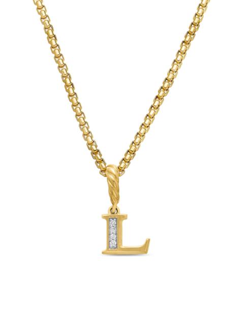 DAVID YURMAN Women's Pavé Initial Pendant in 18K Yellow Gold - Initial L