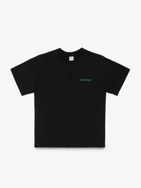 Iron Heart IHT-555-BLK 7.5OZ PRINTED LOOPWHEEL CREW NECK T-SHIRT - BLACK