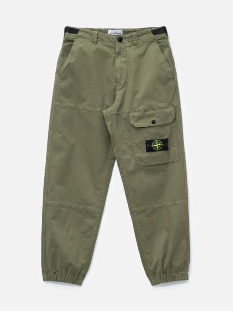 Stone Island ORGANIC COTTON STRETCH BROKEN TWILL 'OLD' EFFECT CARGO TROUSERS