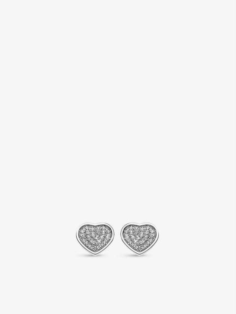 Happy Hearts 18ct white-gold and 0.8ct diamond earrings