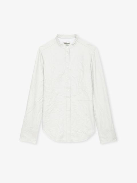 Zadig & Voltaire Chic Crinkled Leather Shirt