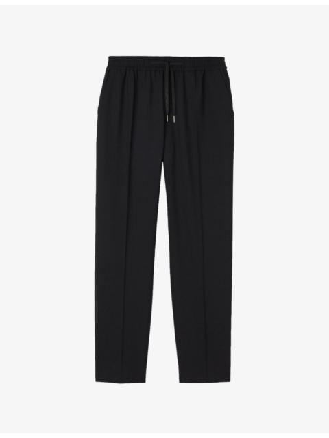 Sandro Drawstring-waist straight-leg wool-blend trousers