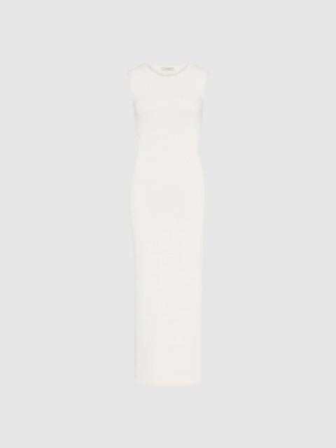 ST. AGNI Linen Silk Blend Cut Out Dress - Salt