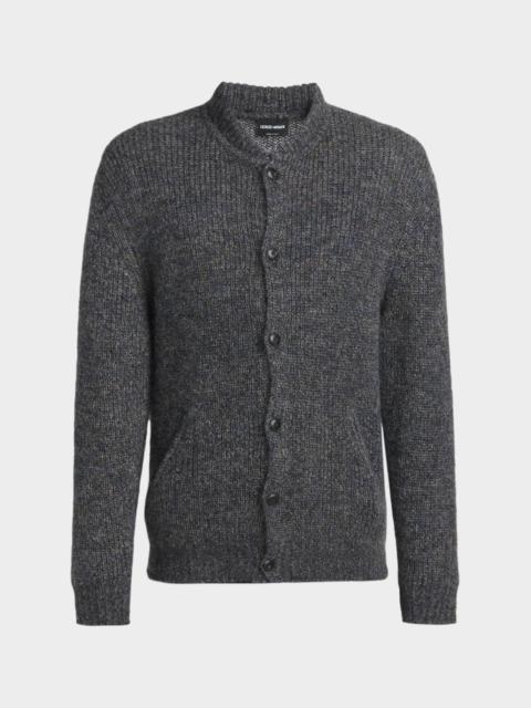 GIORGIO ARMANI Men's Rib-Knit Mohair-Blend Cardigan