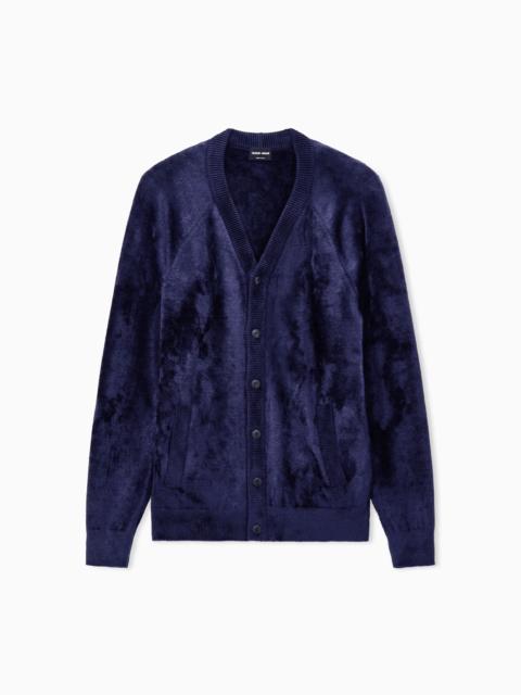 GIORGIO ARMANI CARDIGAN REGULAR FIT VISCOSE BLEND WITH PLAIN KNIT STITCH