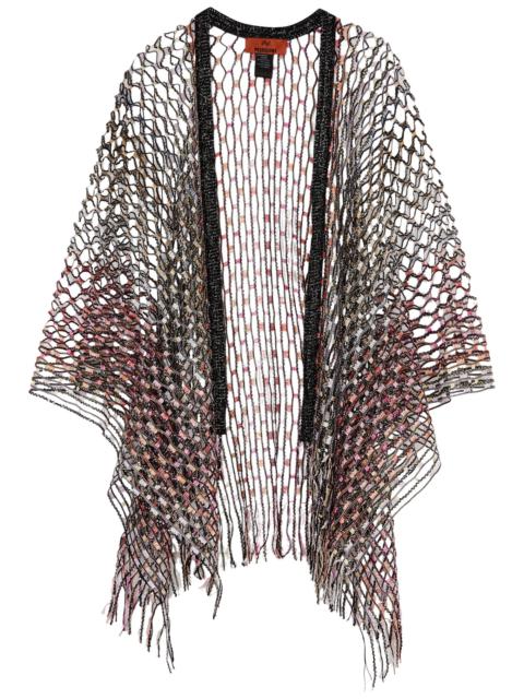 Metallic-weave open-knit scarf
