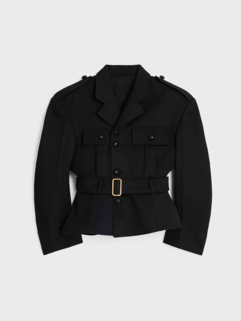 CELINE peplum jacket IN WOOL GABARDINE