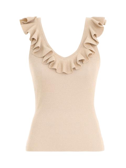 HALLIDAY FRILL V-NECK TOP