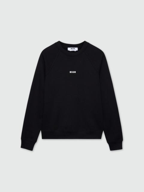 MSGM Black jersey sweatshirt with micro logo