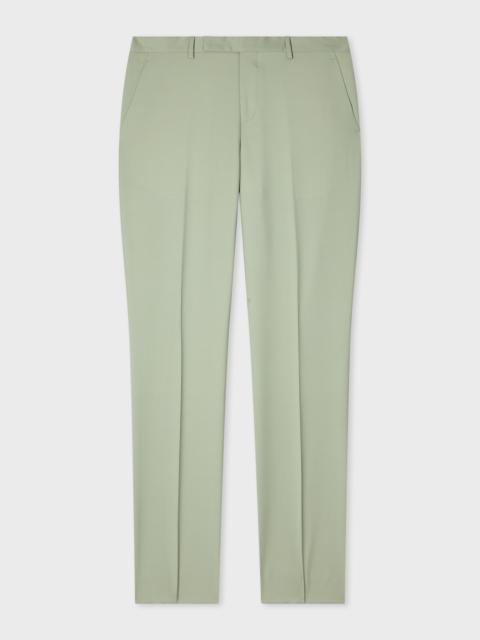 Paul Smith Sage Green Wool-Mohair Trousers