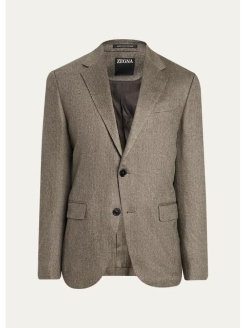 ZEGNA Men's Cashmere Herringbone Single-Breasted Sport Coat