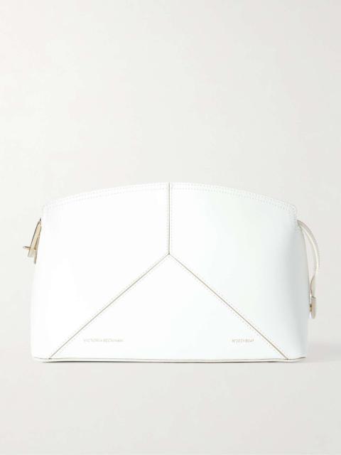 Victoria paneled leather clutch