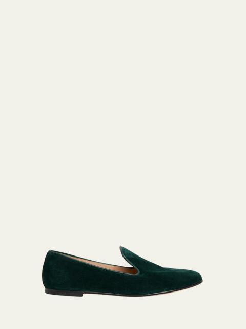 Gianvito Rossi Suede Slip-On Loafers